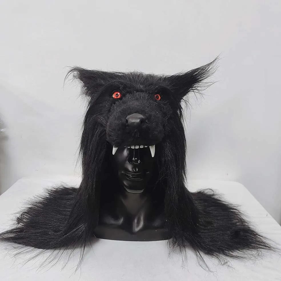 狼男マスクコスプレ動物オオカミ現実的なコスプレラテックスヘルメットマスクハロウィンアクセサリーカーニバルパーティー衣装小道具