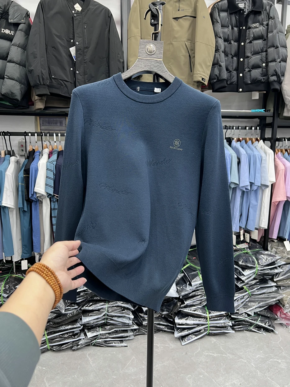 

Soft Comfortable Men's Long Sve Knitted Sweater Basic Sle Casual Wear Daily round Ne Knitwear Easy to Wear And Care