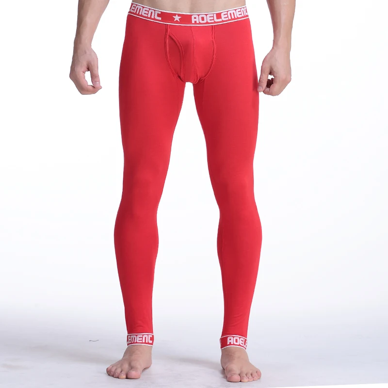 Men's long Johns, single-piece, stylish, thin underpants, tight thermal pants, slim-fit cotton and wool pants, leggings