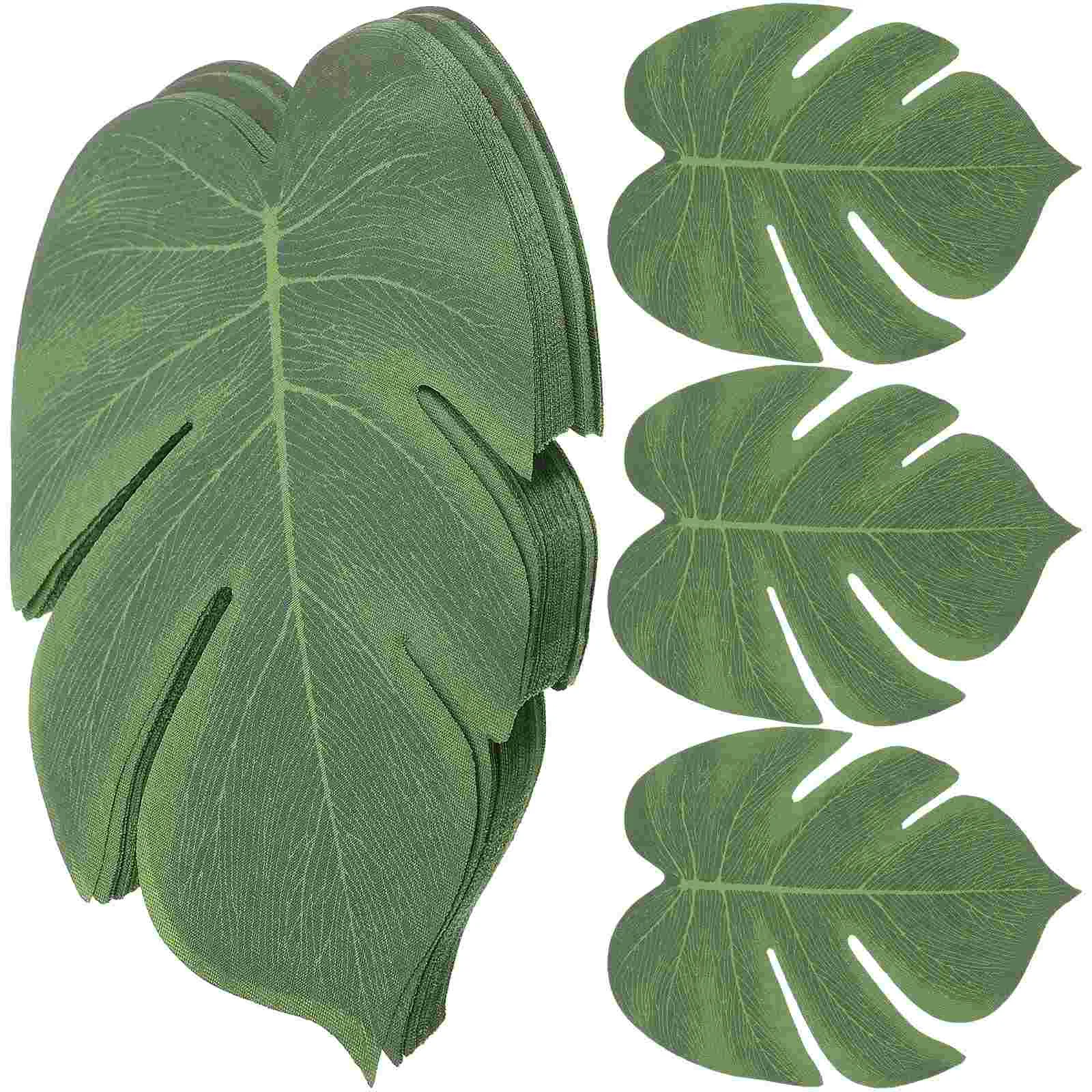 60 Pcs Hawaiian Party Table Decoration Leaf Accessories Faux Leaves Placemats Medium Artificial Monstera Iron Wire Simulated