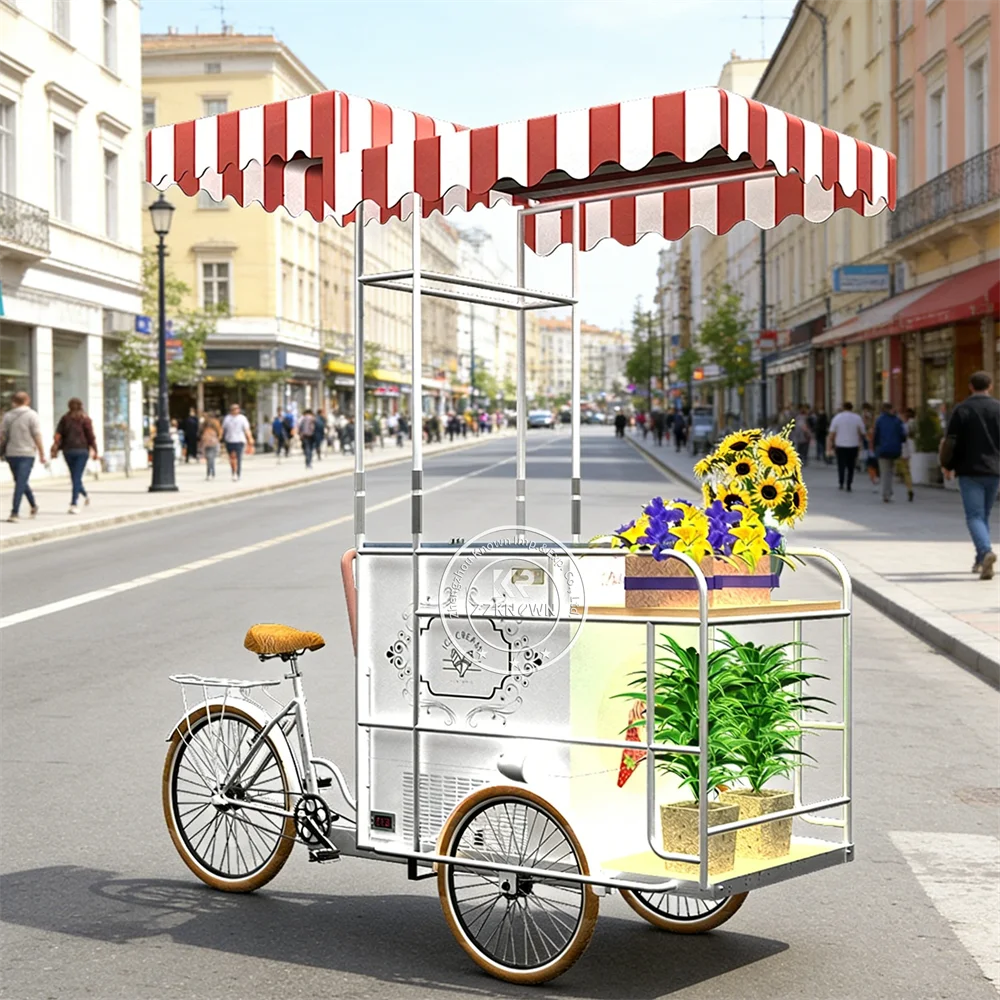 

Modern Portable Food Cart High Quality Mobile Dessert Snack Coffee Kiosk Urban Vendor Station Ice Cream Cart For City Events