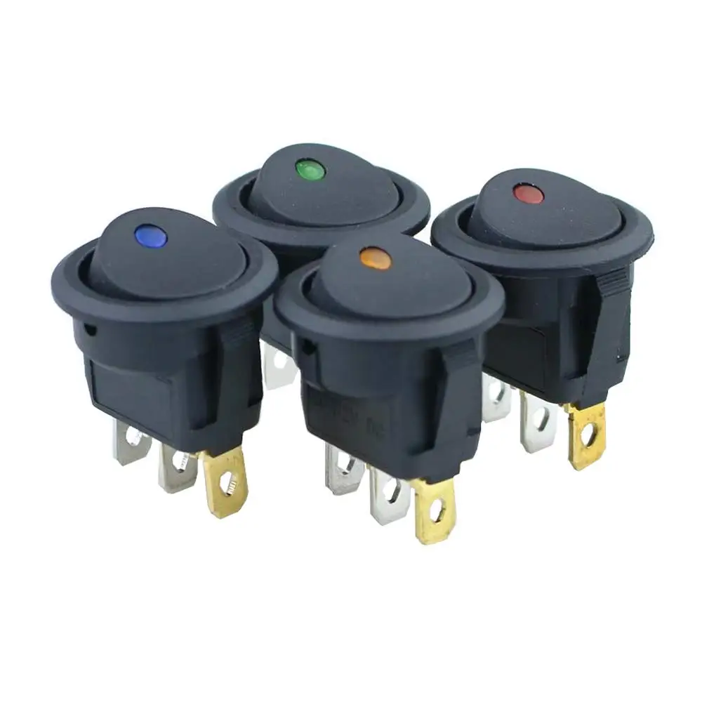 12pcs car truck joystick circular toggle LED switch switch control, blue, green, yellow, red