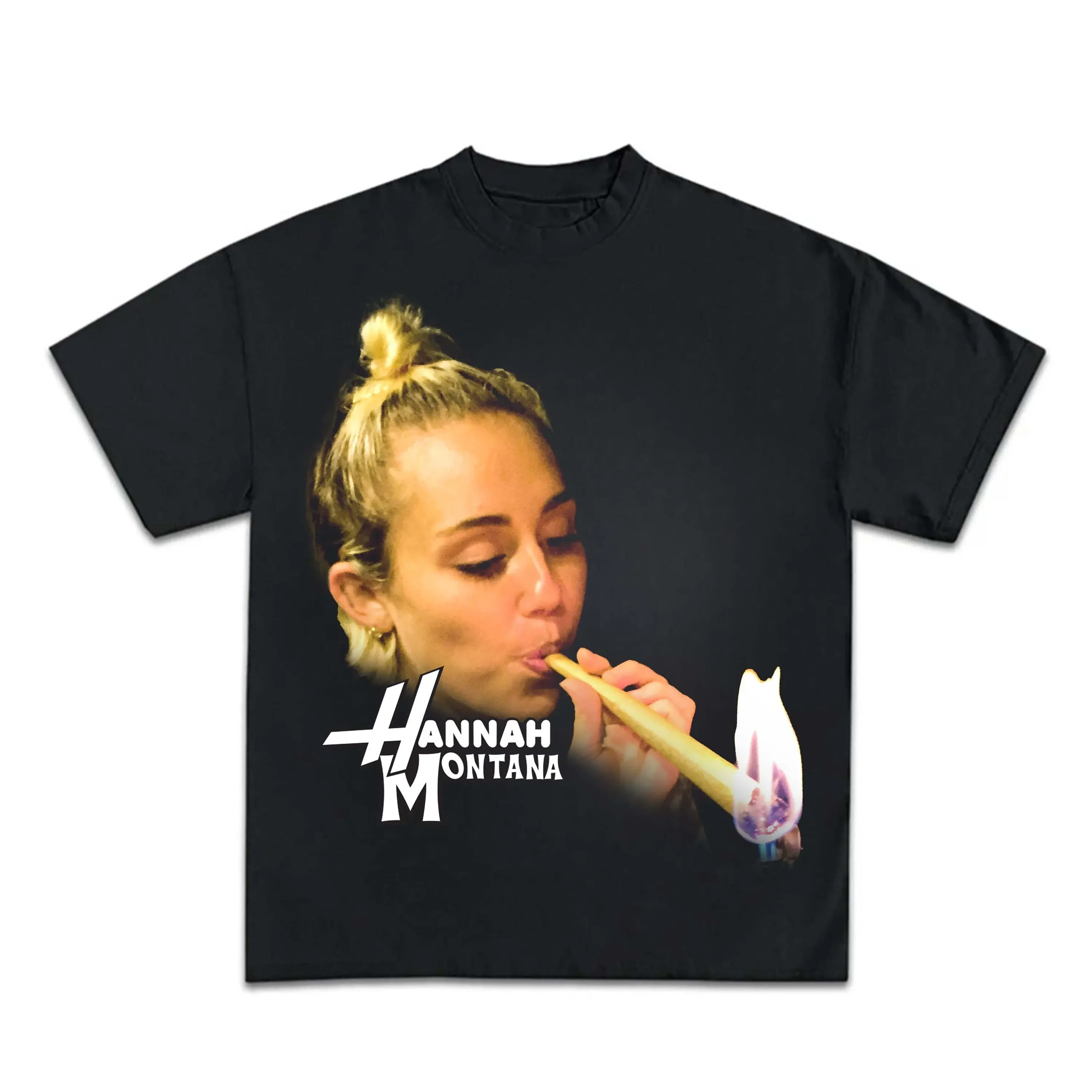 Hannah Montana Funny Smoking Unisex Tee Homage Graphic Unisex T-shirt