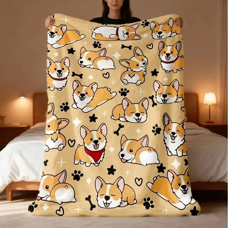 Cute Pink Cartoon Pig Pattern Throw Blanket Adorable Farm Animal Themed Soft Blanket Cheerful Cozy Decor