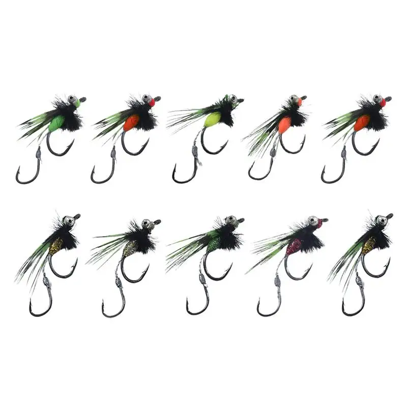 Fly Fishing Poppers 5 Pcs Realistic Fly Fishing Dry Fly Vibrant Colors Handmade Fly Fishing Kit Lures For Saltwater And