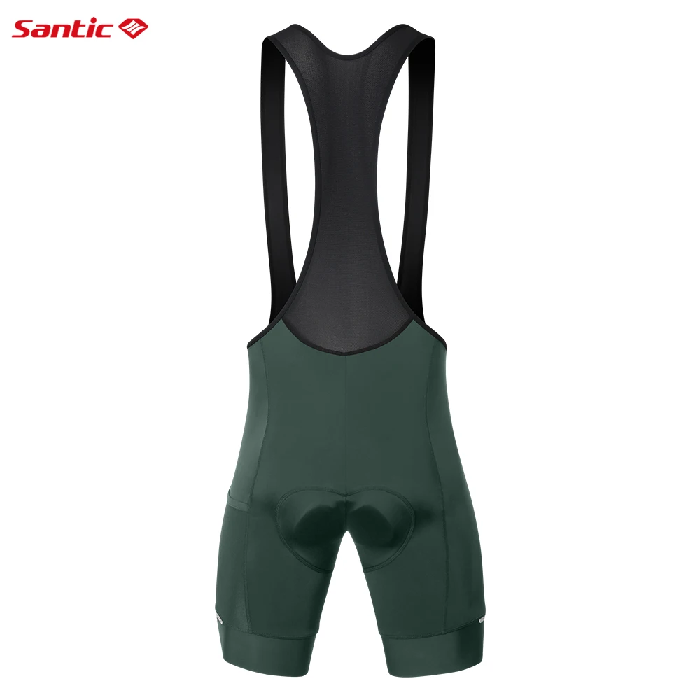 Santic Men Cycling Bib Shorts 4D Cushion Padding Cycling Bottom Bib Shorts Long Distance MTB Padded Shorts Tights Slim Fit