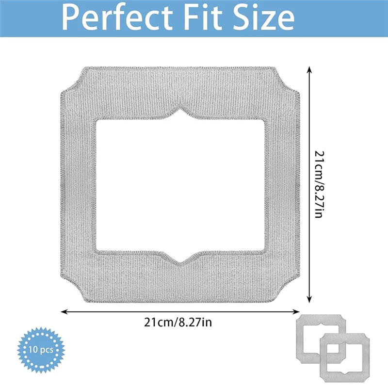 A86I-10Pcs Für Ecovacs Winbot Mini Ersatzteile Tücher Reinigungstuch, Mikrofaser-Reinigungspad