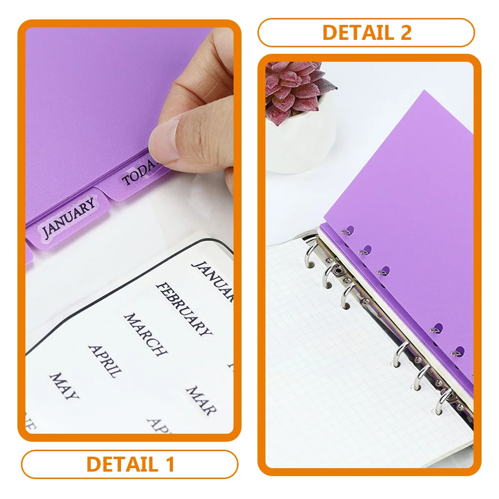 

Index Page Dividers Plastic Tab Dividers For 6 Ring Binder A6 Sheet Protectors Binder Accessories Divider Tabs For