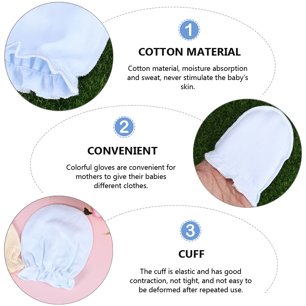 

1 set Gloves No Baby Supplies No Scratch Mittens Scratch Mittens Newborn Summer Winter Soft Pure Cotton Baby Supplies