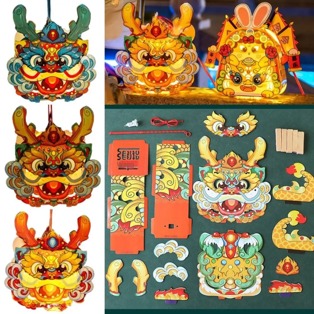 Cartoon Dragon National Tide Lantern Diy Rabbit Dragon Year Lantern Minority Good Luck Spring Festival Luminous Lanterns