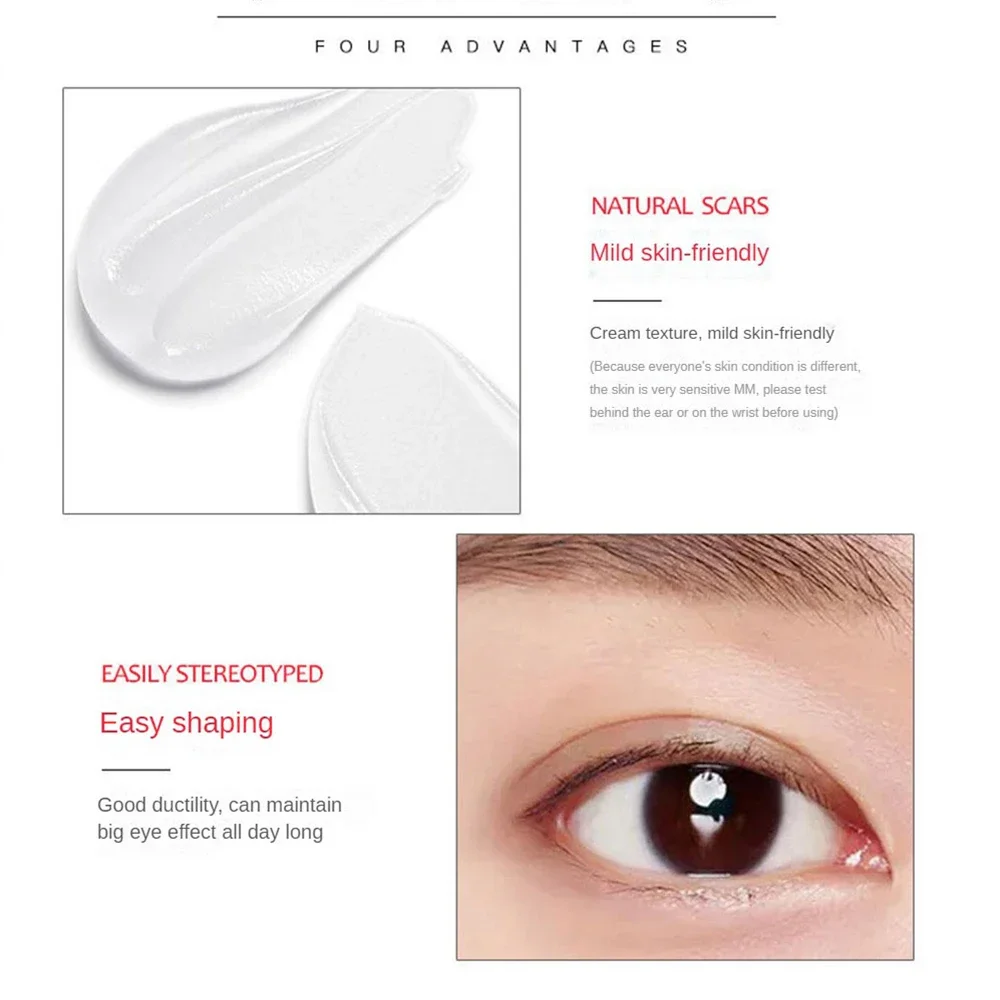 Heallor-Eye Shaping Tools com bom efeito furtivo, creme para modelar pálpebras duplas, 1 garfo em forma de Y, pálpebra dupla