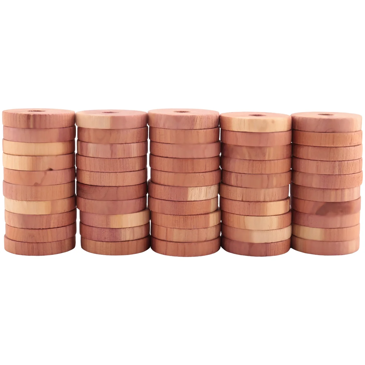 50 Pack Cedar Wood Rings Moth for Clothes,Aromatic Cedar Blocks,for Closets and Drawers, Clothes Storage Protector