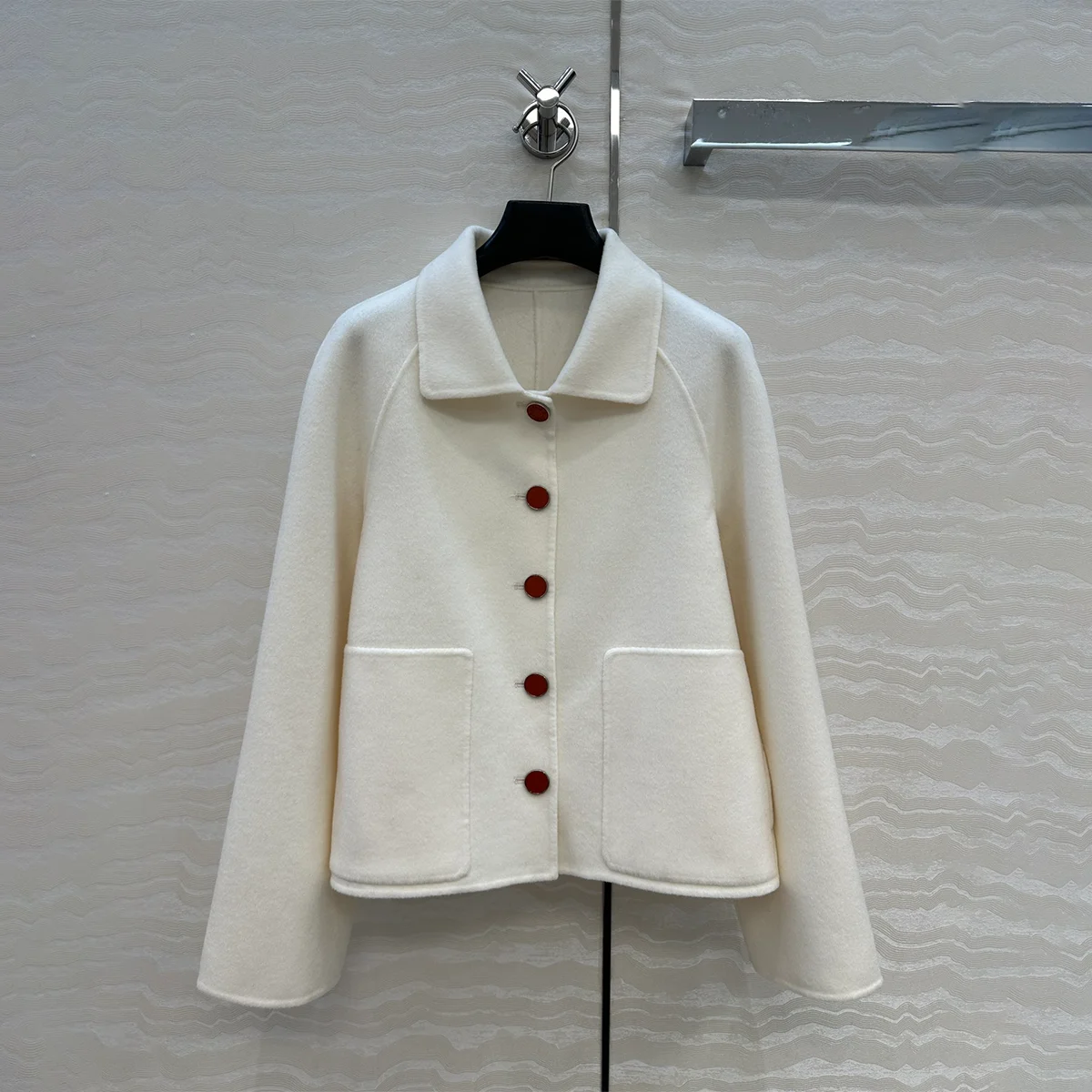 2026 high-quality women's collar short imitation double-sided woolen jacket--hb813
