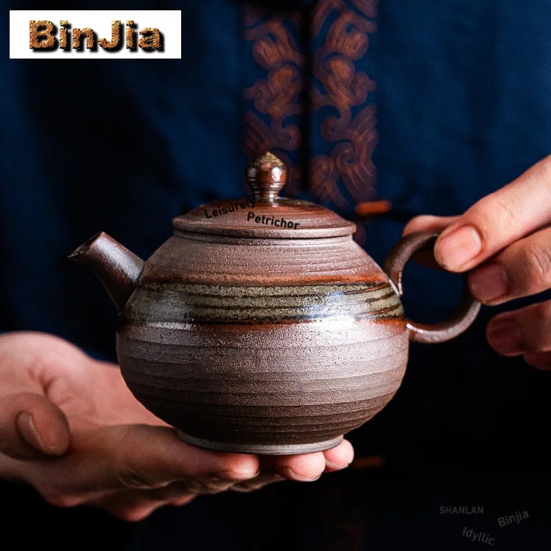 

210ml Kiyomizu Ware Kiln Change Big Belly Teapot Boutique Tea Infuser Pot Tea Brewing Kettle with Strainer Chinese Tea Set Craft