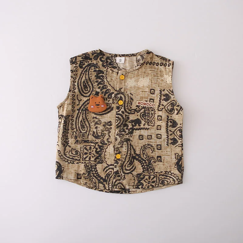 الفتيان الملابس مجموعات الصيف 2025 الأطفال سترة بلوزات بلا اكمام سراويل قصيرة 2 قطعة السراويل الموضة دعوى للطفل الزي الاطفال رياضية