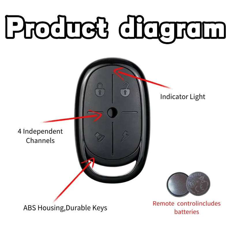 433MHz Four-Key Copy Wireless Remote Control Duplicator Clone Cloning Code for Garage Door Electric Gate