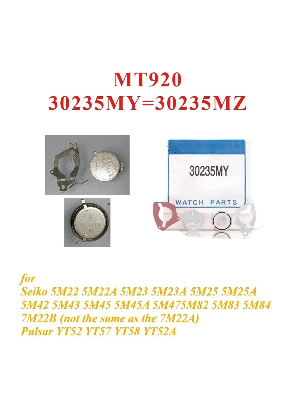 Oryginalny nowy kondensator 30235MY MT920 3023.5MY 30235MZ bateria do zegarka Seiko Kinetic Watch 5M22 5M23 5M25 5M42 5M43 5M45 — zdjęcie produktu 3