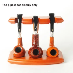 Muxiang Beech Wood Straight Line Vertical 3 Pipe Stand Racks Portable Shelf For Tobacco Pipes Smoking Tools Fittings Fa0071