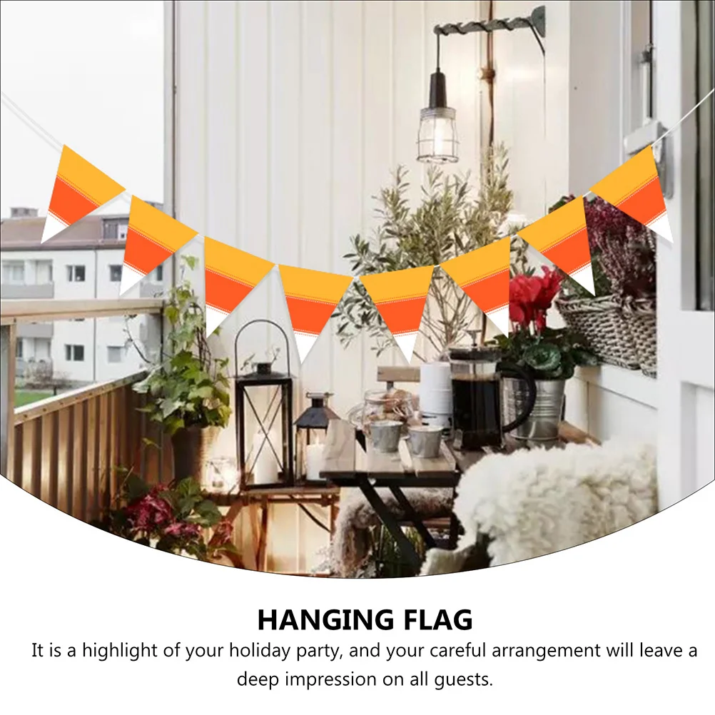

1Pcs Fall Party Hanging Banner Triangle Decorative Banner Assorted Color Cloth Material Stylish Garland Lightweight Home Office