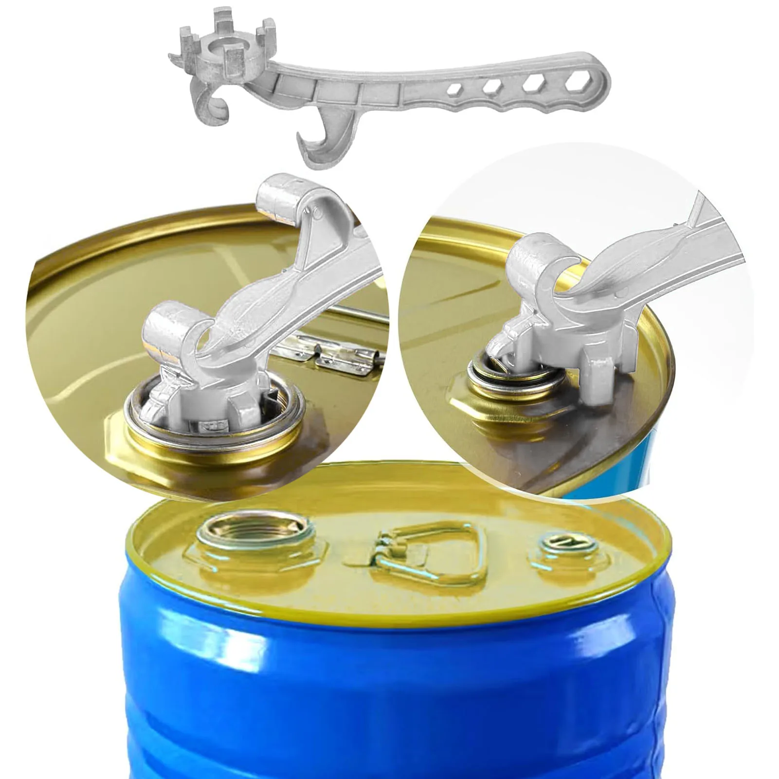 Multi-Function Drum Lid Opener | Aluminum Alloy Ergonomic Drum Lid Wrench | Drum Lid Opener for 5–55-Gallon Drums