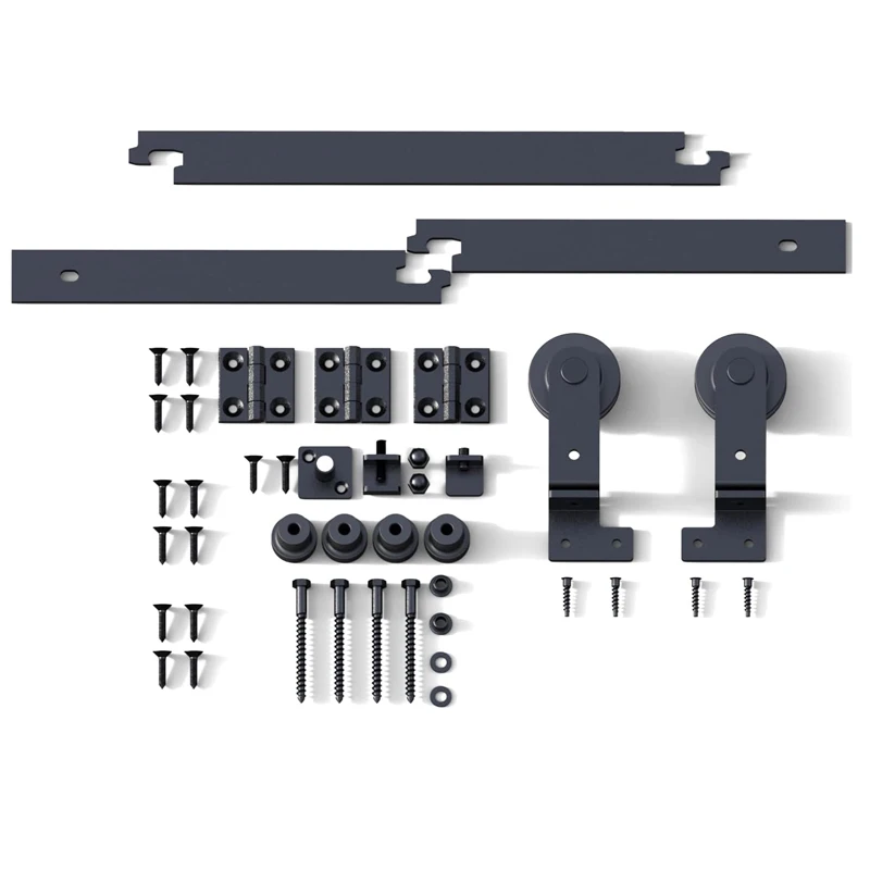 Imagem -06 - Ccjh Duplo Dobrável Porta Deslizante Kit Durável Sistema de Porta Deslizante Hardware Kit Apenas sem Porta