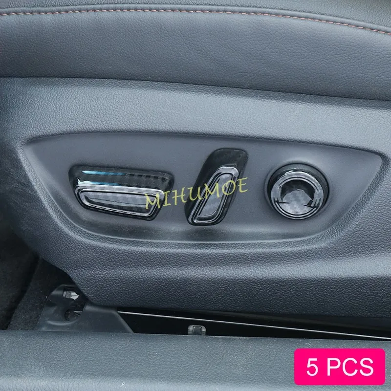 For Toyota Highlander RAV4 Kluger Sienna Avalon Harrier Venza Carbon Fiber Interior Power Seat Adjustment Switch Covers