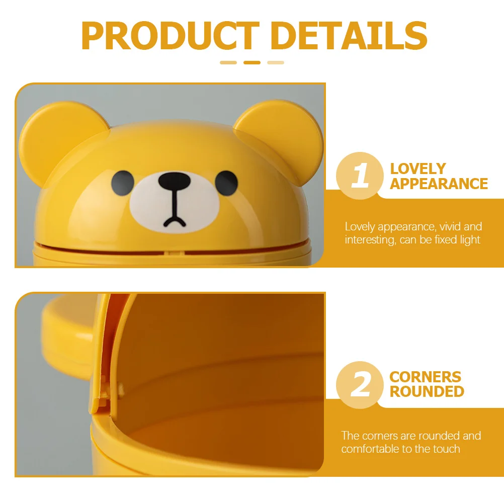 

Desktop Trash Can 3L Mini Plastic Waste Basket Kawaii Flip Lid For Office Bedroom Dorm Rv Countertop Garbage Can