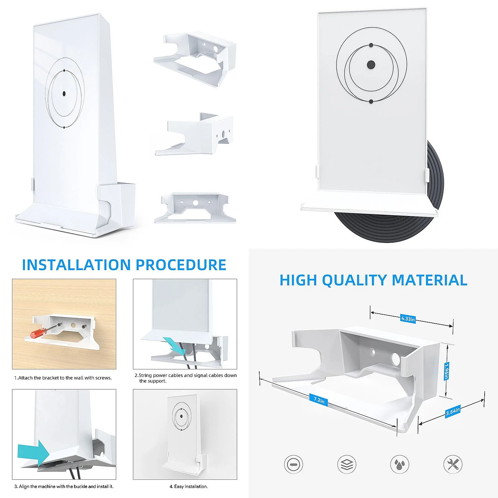 For Starlink Mesh Router V2 Wall Mount Bracket and Starlink Mini Internet Suite Bracket with Router Protection Support