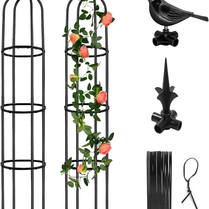 

Garden Obelisk Plant Supports For Garden, Tower Obelisks 150Cm U-Shaped Climbing Plant Support Rustproof Pea Frame Tomato Cage