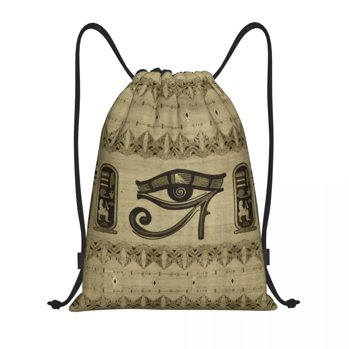 

Egyptian Eye Of Horus Drawstring Bags Men Foldable Sports Gym Sackpack Ancient Egypt Hieroglyphics Training Storage Backpacks