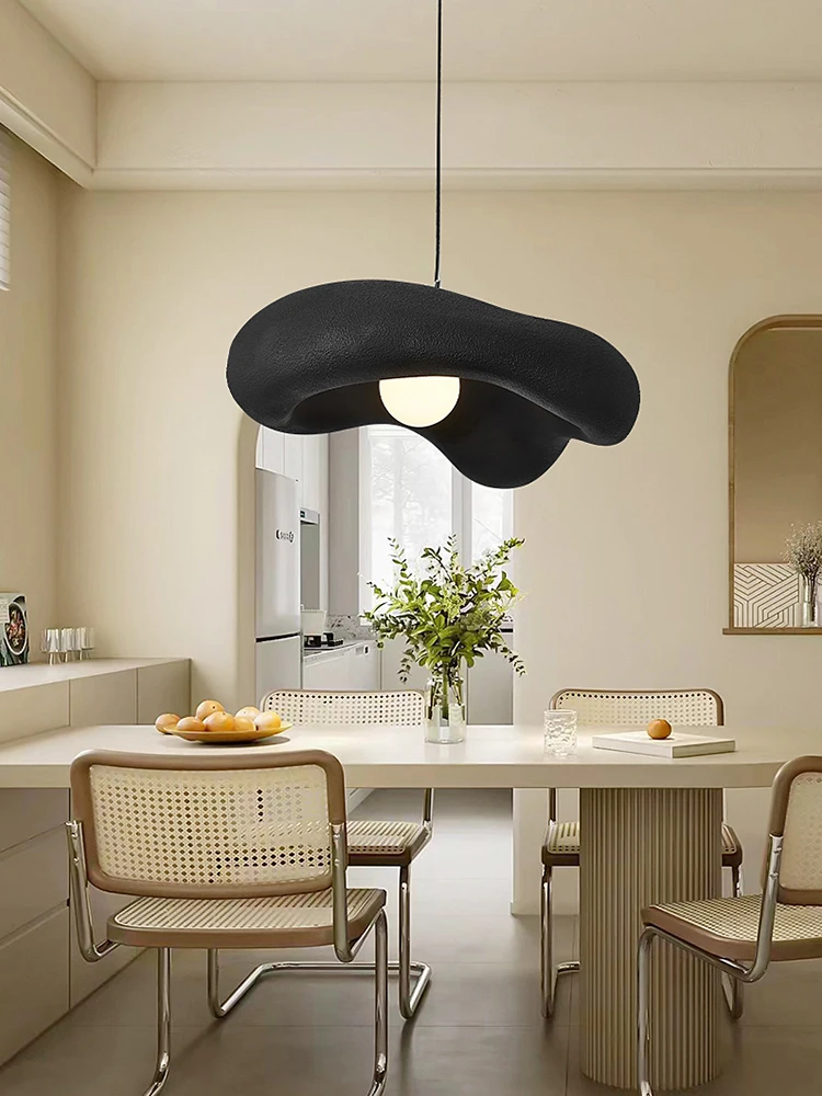 Nordic New Wabi-Sabi Cream Restaurant LED Chandelier Minimalist Bedroom Bar Table Suspend Lamp Homestay Deco Cafe Hanging Light