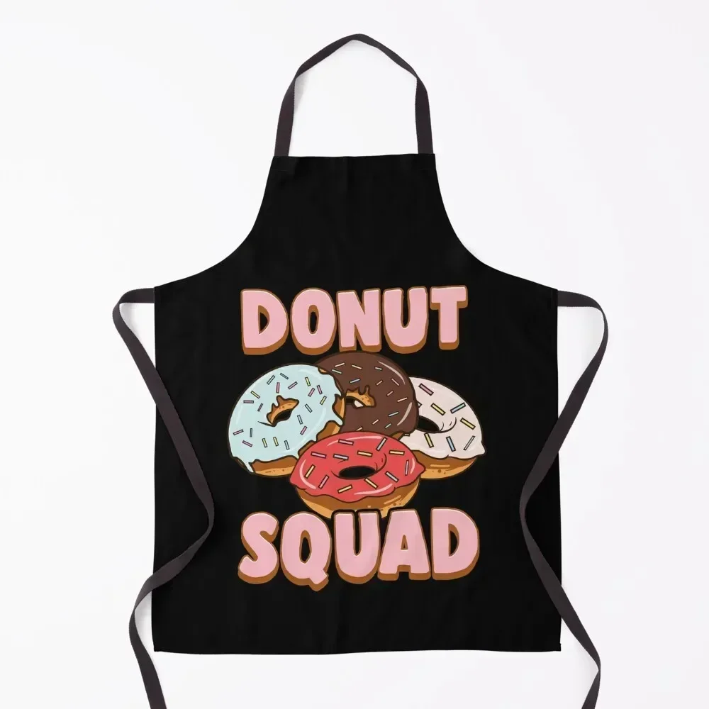 

Donut Squad Donut Lover Breakfast Food Pun Apron custom women's kitchen work gowns for women cleaning Kitchens Men Apron