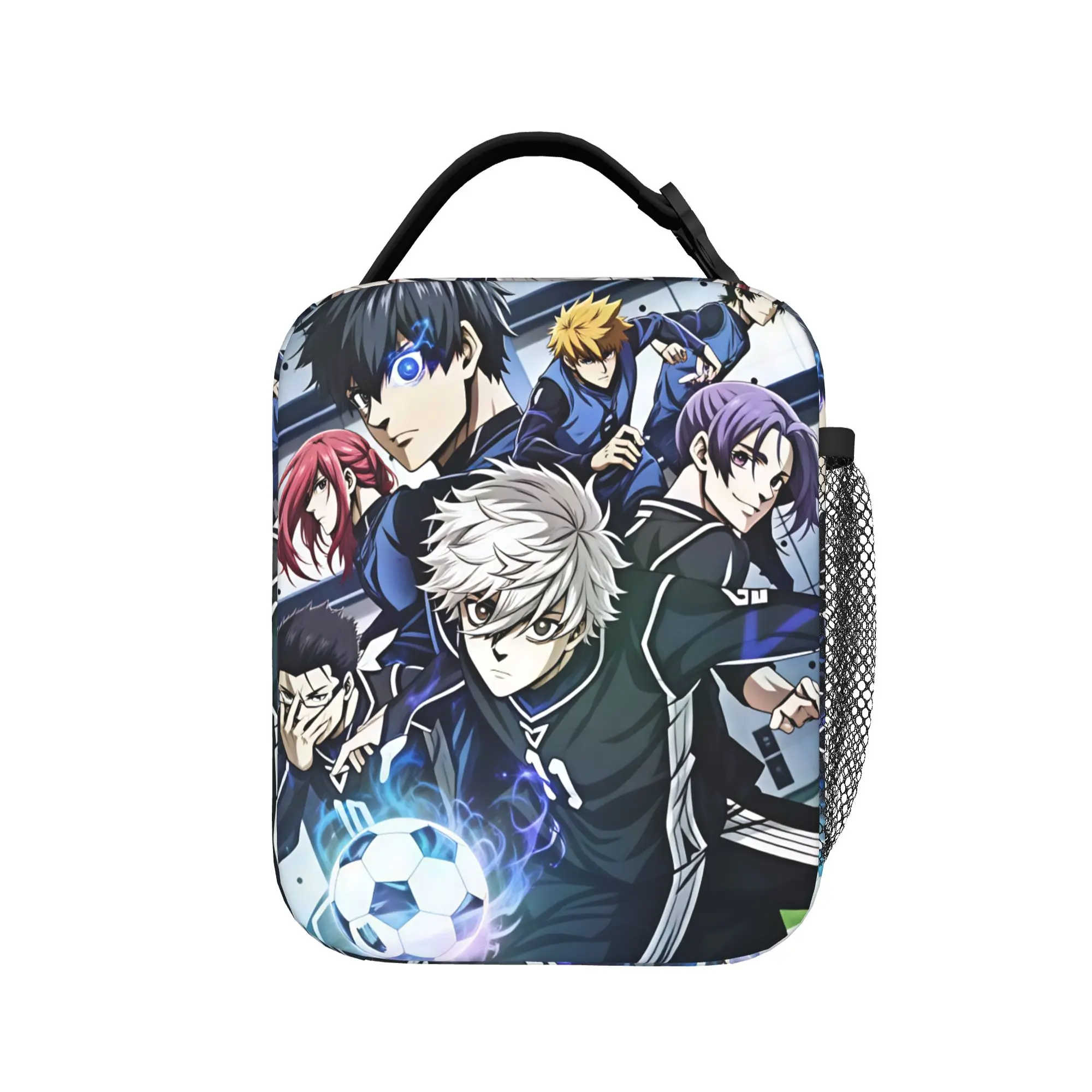 Anime Blue Locks Lunch Bag Japan Cartoon  Convenient Lunch Box Girls Travel Designer Cooler Bag Retro Oxford Thermal Lunch Bags