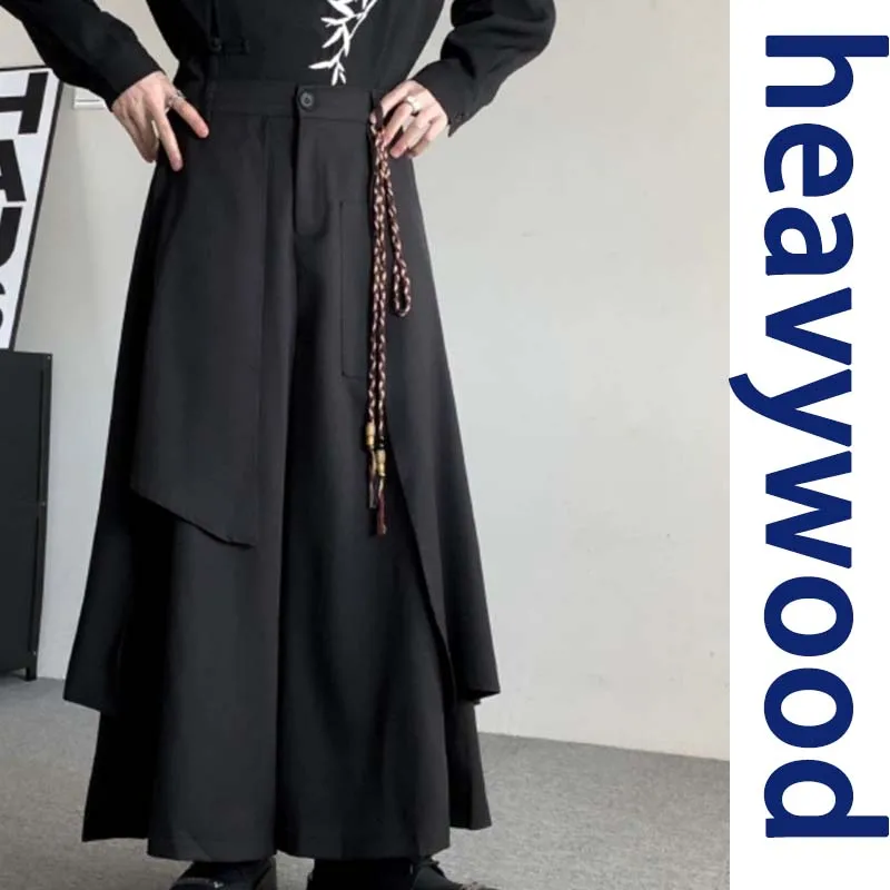 

Gothic Culottes Y2K Layered Pleated Irregular Dark Culottes Street Personality Versatile Casual Robe Pants Skirt Unisex 2025