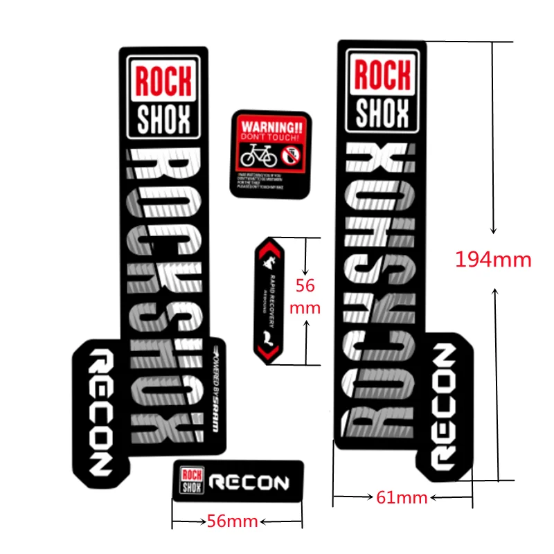 Bicycle Cycling Front Fork Decals For Rock Shox RECON MTB Road Bike Stickers Vinyl Waterproof Sunscreen Antifade Free Shipping