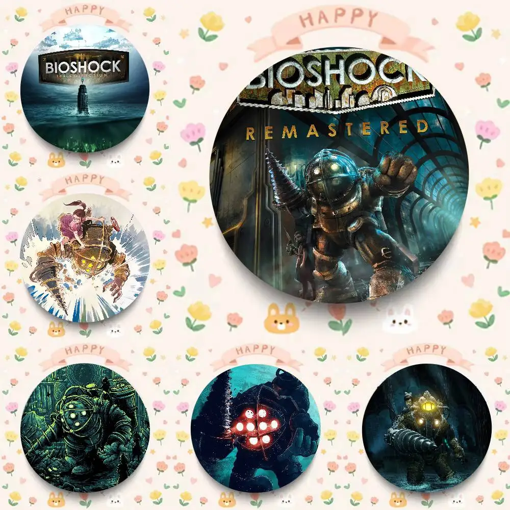 Game BioShock Anime Pins Creative Brooches Character Icon Badges For Clothes Decoration Backpack Accessories Gifts