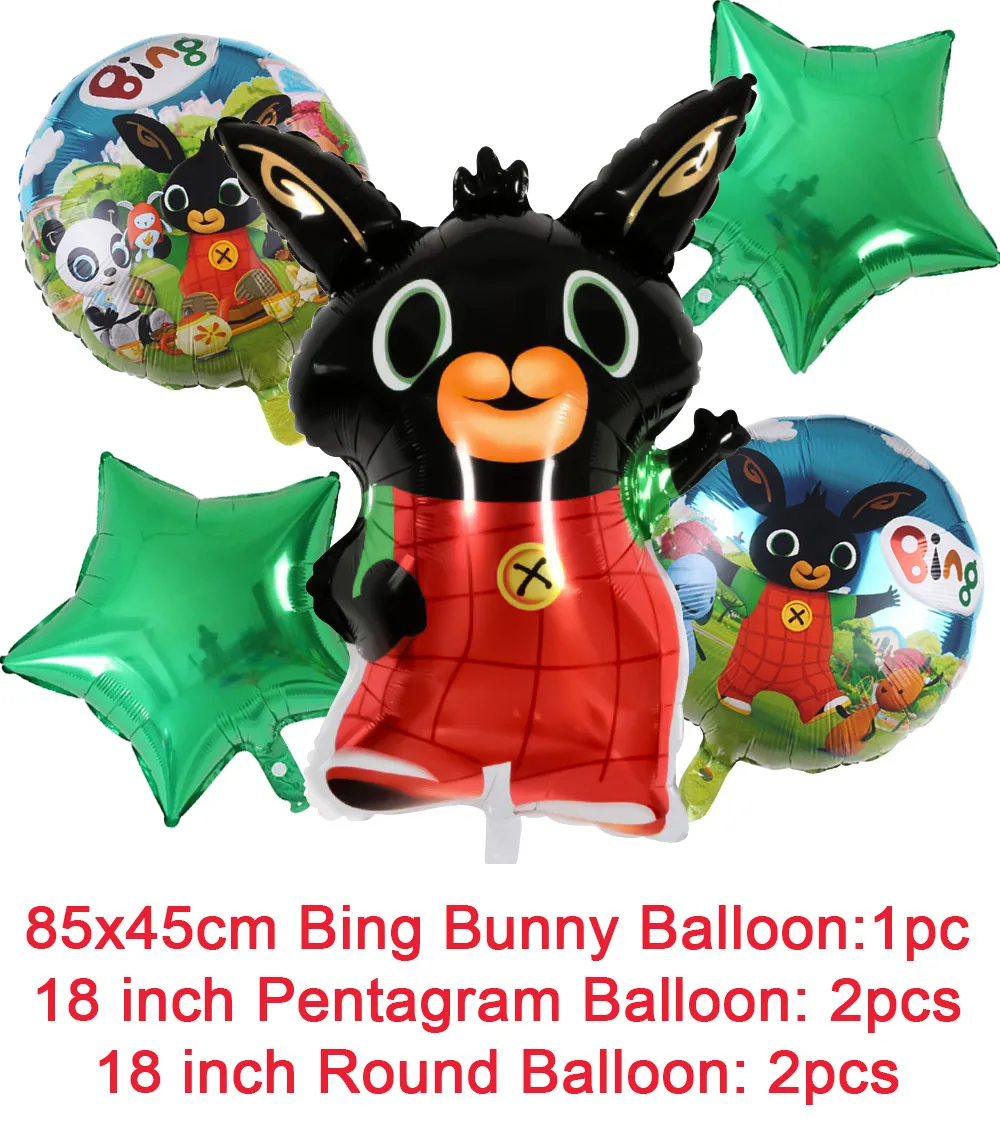 Black Bunny Wearing Biing Red Suspenders Birthday Party Decoration Supplies Disposable Cutlery Balloon Background Baby Shower