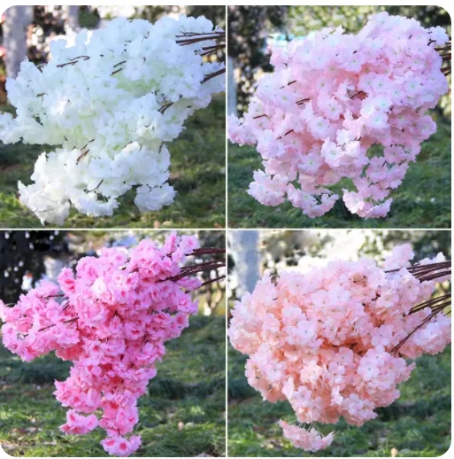 Wedding arch decoration artificial flowers, silk hydrangeas, white branches, cherry blossoms, home decoration