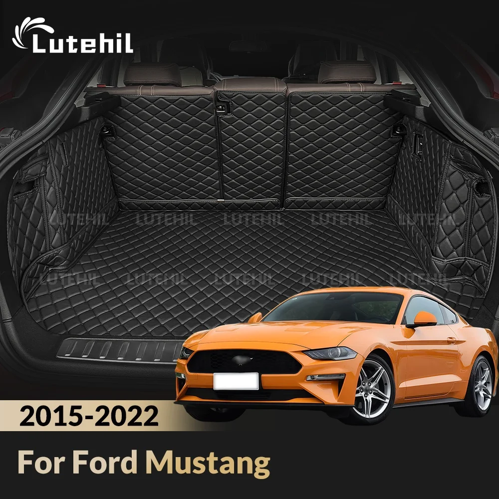Коврик в багажник для Ford Mustang 2015-2022, 21 20 19, с защитой спинок сидений, водонепроницаемый, аксессуары для багажника.