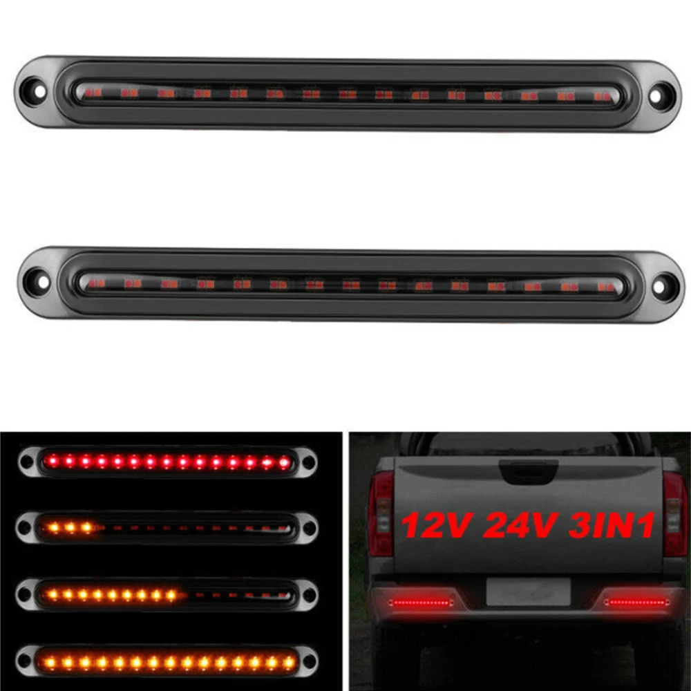 

2x Truck Trailer Side Marke Turn Signal Indicators Light Rear Brake Warning Tail Clearance Light 30LED 12V 24V Warning Lamp