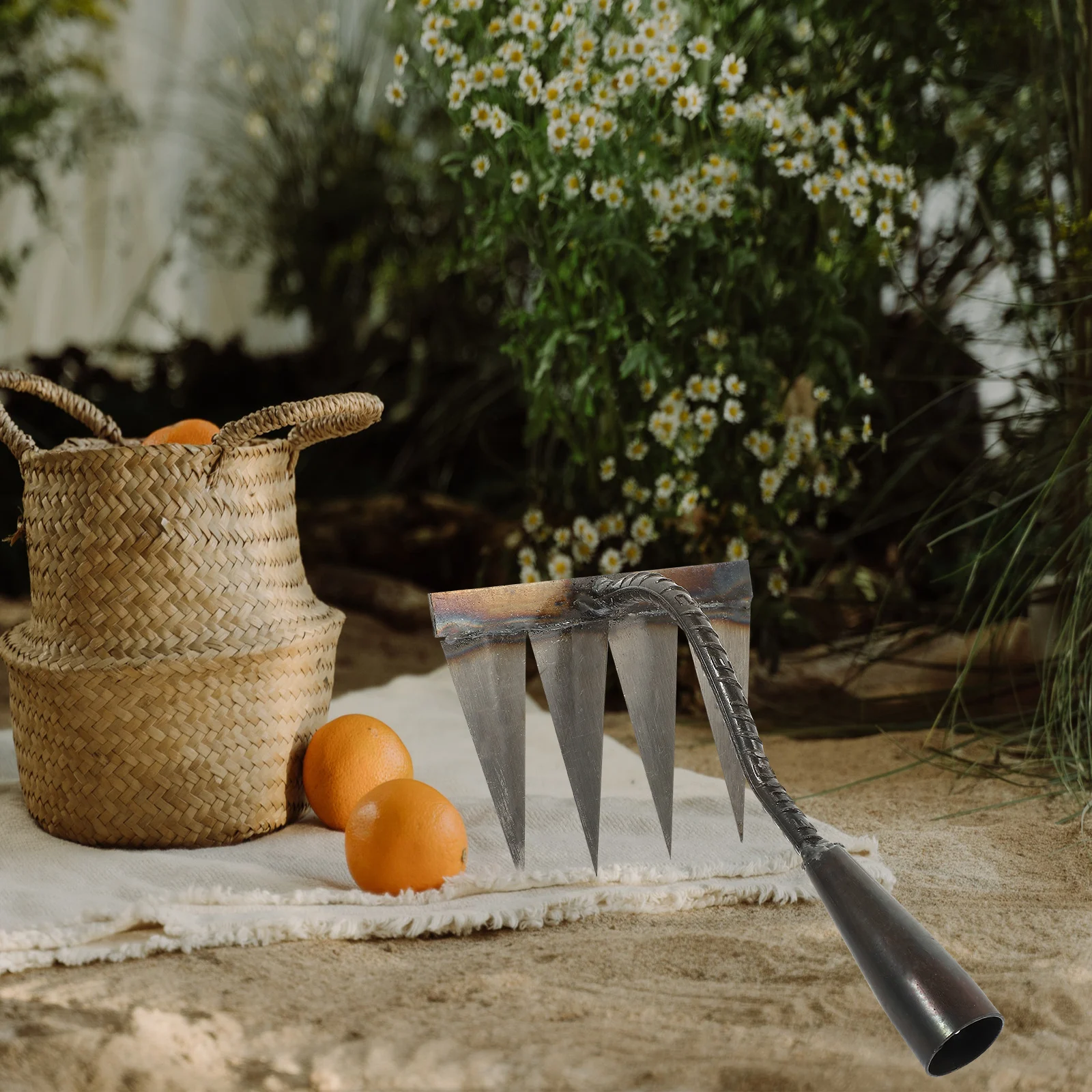 

Garden Rake Loosening Soil Rake H Cultivator Digging Steel Garden Cultivating Supply Weeding Tool Gardening Tool Farm Implement