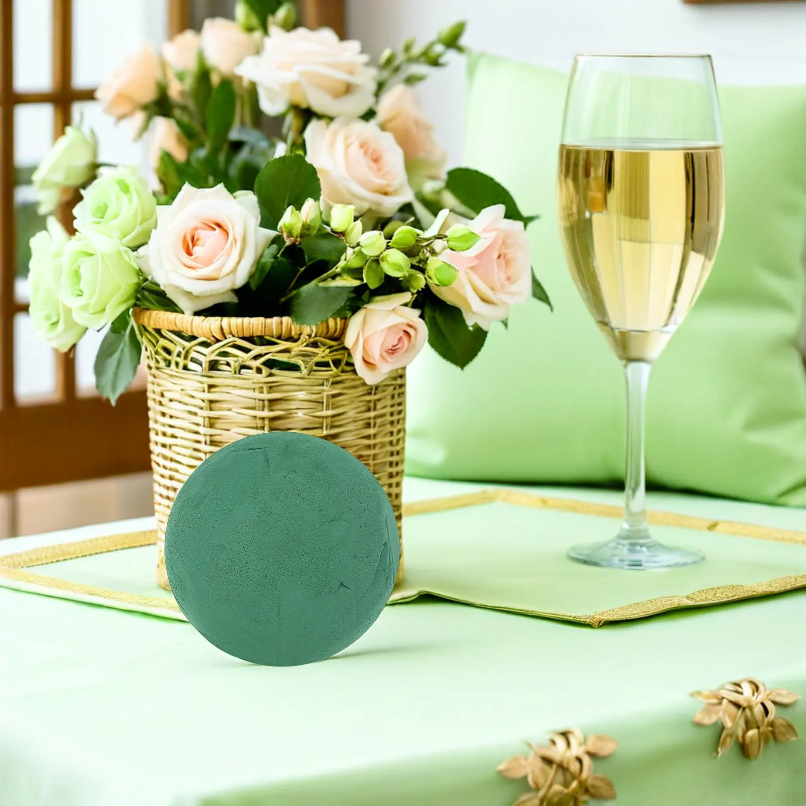 

4 шт. 15-дюймовые зеленые влажные флористические шары из пенопласта для свадебных цветочных композиций, оформления садовых проходов, поделок своими руками, блоки из флористической пены