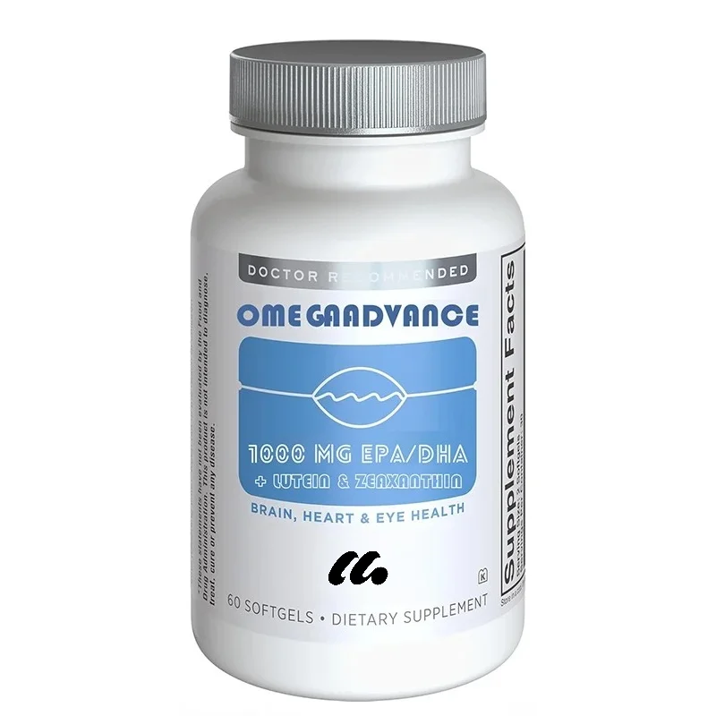 Omega-3 Fish Oil Supplement, 1000mg. EPA and DHA - Triglyceride Forms - Lutein and Zeaxanthin, 60 Soft Capsules