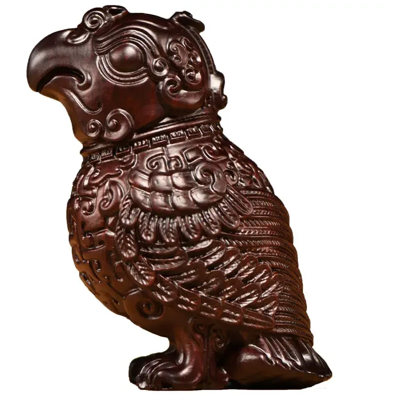Ebony wood carving parrot ornament solid wood carving handicraft home entrance decoration