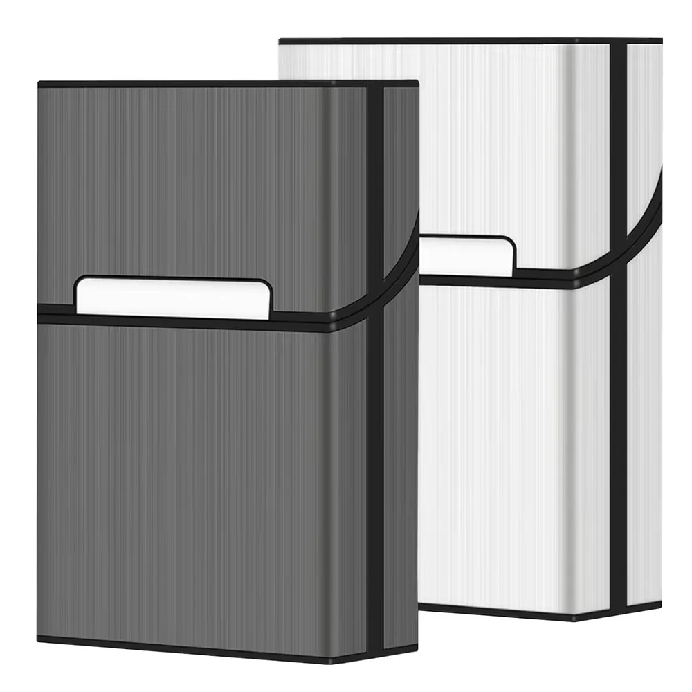 携帯用スリムアルミ製タバコケース、レギュラーキングサイズ、プラスチック製シガータバコホルダーボックス、収納容器、喫煙アクセサリー