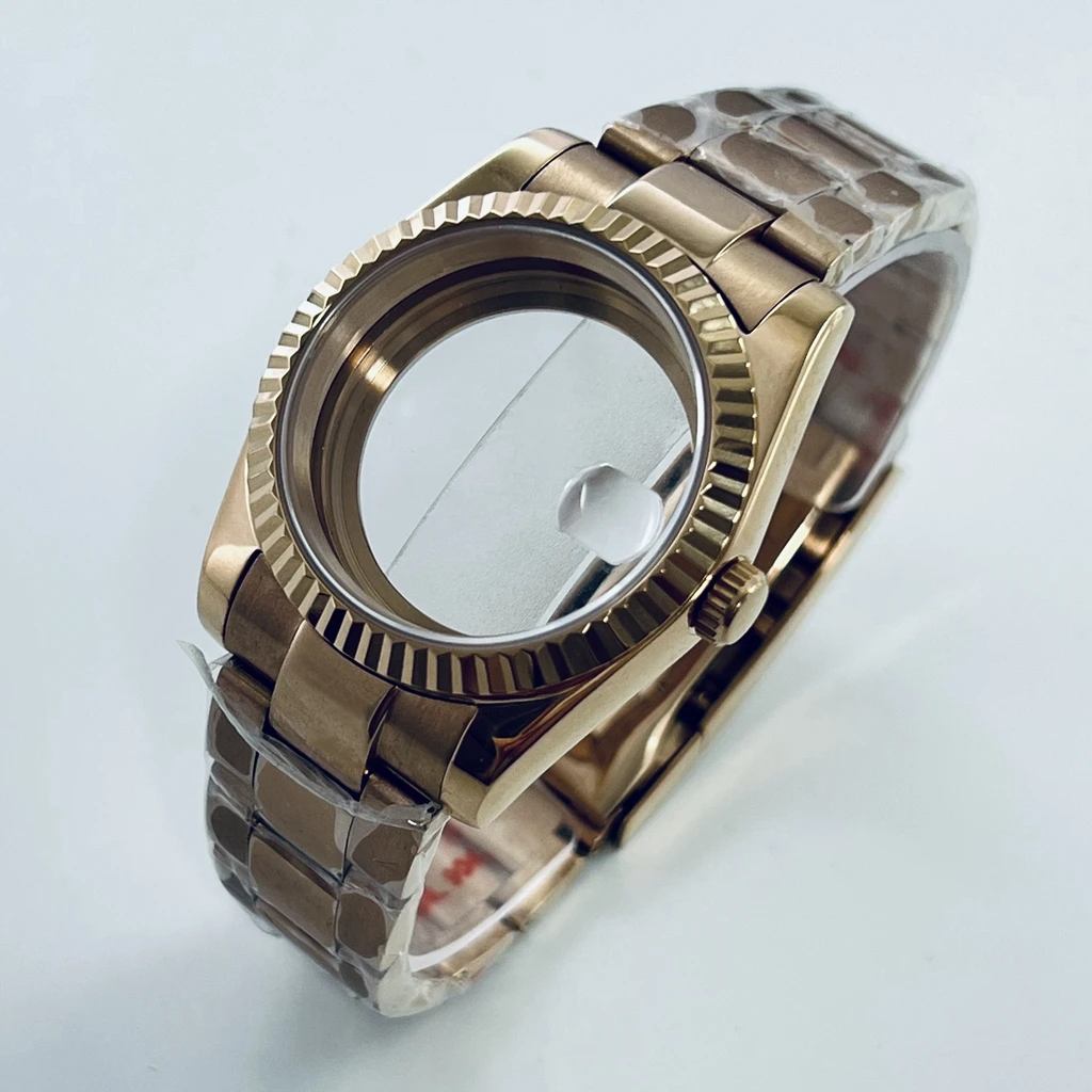 High Quality 36mm 40mm Rose Gold NH34 NH35 NH36 NH38 NH39 NH70 NH72 ETA2824 PT5000 Watch Case With Sapphire Crysta Watch Parts