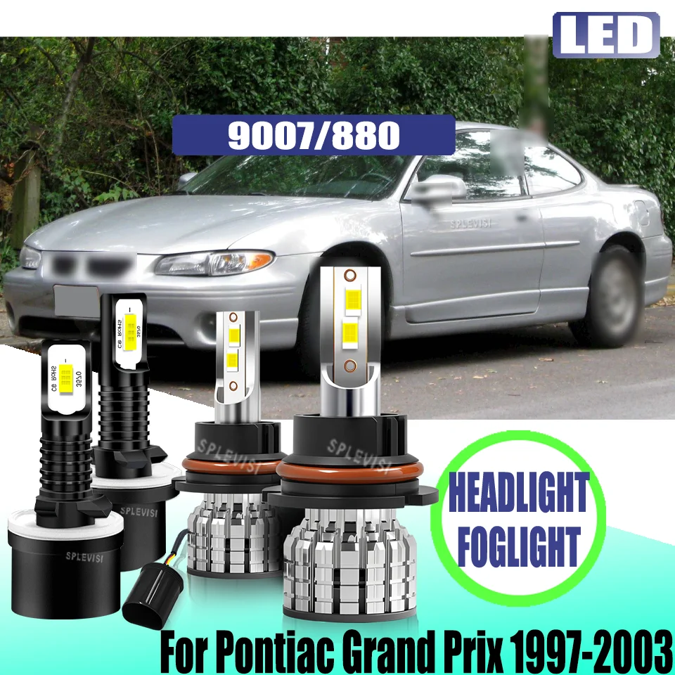 

Easy Upgrade Kit - Halogen to LED Headlight & Fog Light High Bright For Pontiac Grand Prix 1997 1998 1999 2000 2001 2002 2003