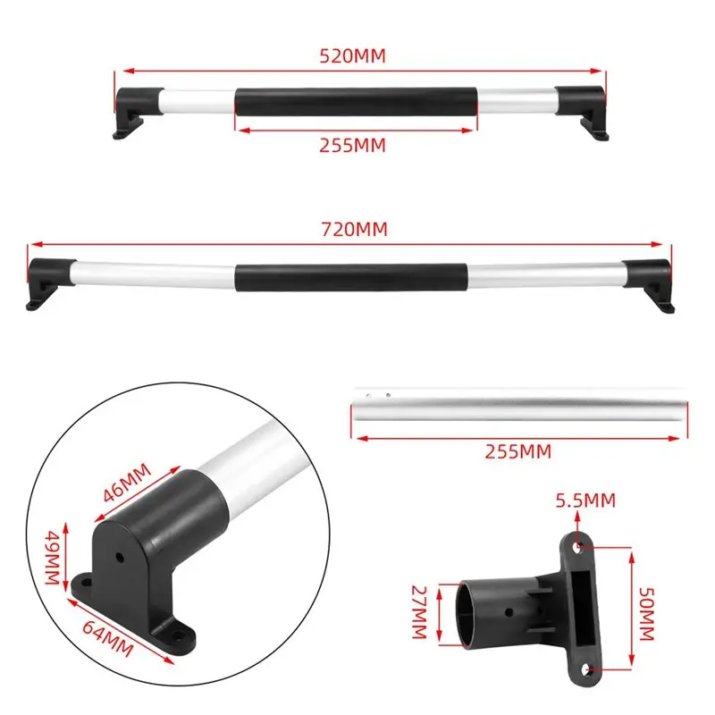 Efficientt-Telescopic Rod Adjustable For RV Screen Door Bar Handle Non Slip Ergonomic Grip For RV