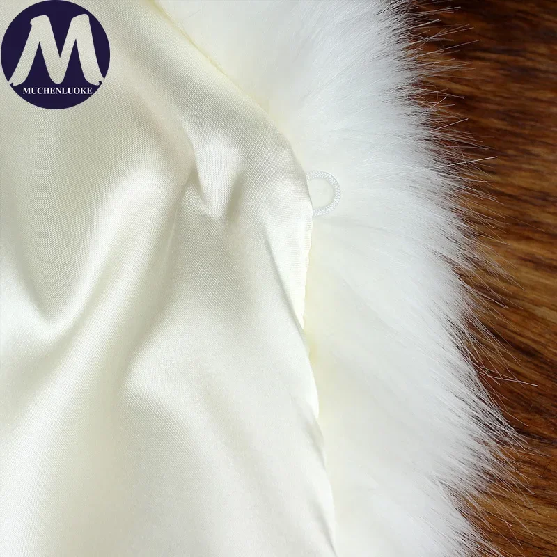 女性の毛皮のコート冬の新しい模造キツネの毛皮の襟長袖ショートジャケット韓国ファッションスリムフィット肥厚暖かいコート