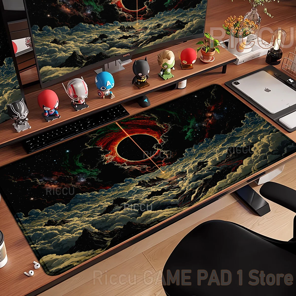 Black Starry Sky Cloud Mousepad XXL 400x900mm Mouse Pad PC Gaming Keyboard Office Non-slip Overlock HD Printing Esports Desk Mat